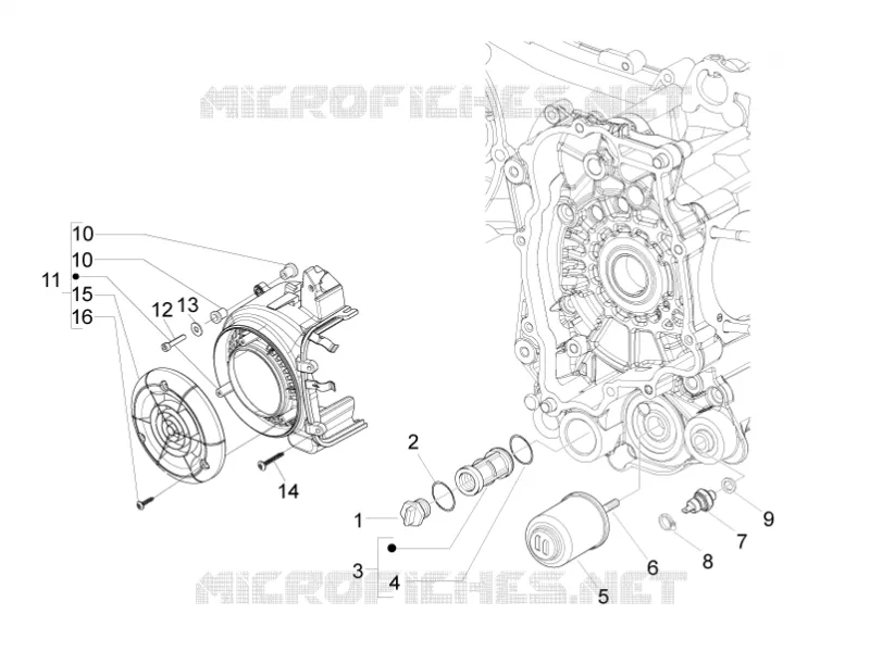 Couvercle volant magnetique - Filtre à huile VESPA VESPA-SCOOTER 125 LXV 2013  LXV 4T ie E3