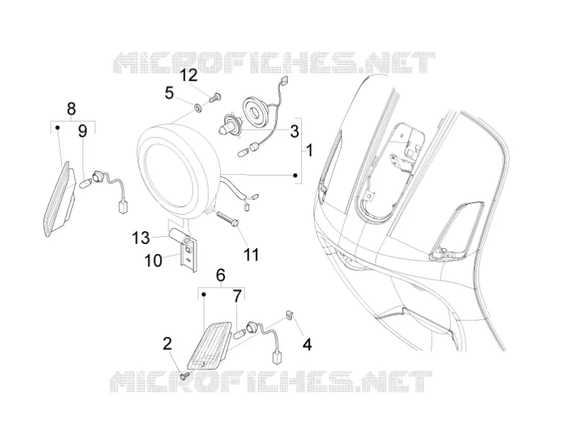 Eclairages avant - Clignotants VESPA VESPA-SCOOTER 125 LXV 2011  LXV 4T ie E3