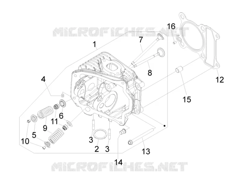 Ensemble culasse - Soupape VESPA VESPA-SCOOTER 125 LXV 2013  LXV 4T ie E3