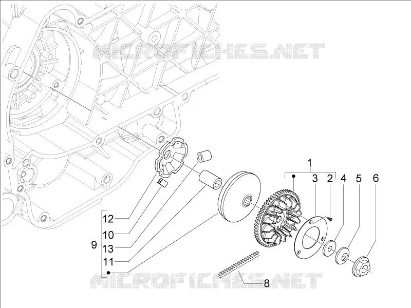 Poulie motrice VESPA VESPA-SCOOTER 125 LXV 2010  LXV 4T ie E3
