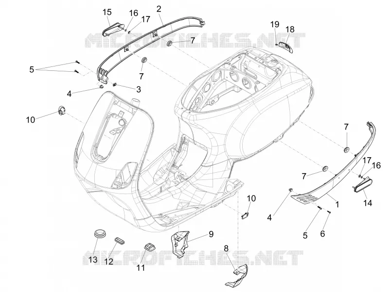 Couvertures laterales - Spoiler VESPA VESPA-SCOOTER 150 LXV 2013  LXV 15