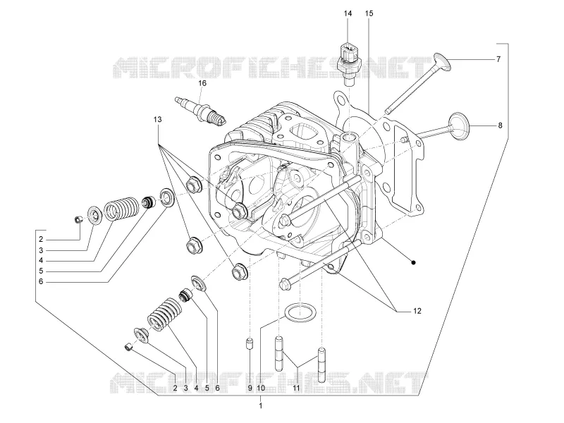 Ensemble culasse - Soupape VESPA VESPA-SCOOTER 150 LXV 2014  LXV 15