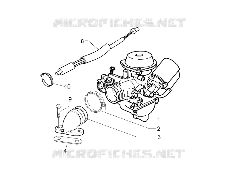 Carburateur complet - Raccord d'admission VESPA VESPA-SCOOTER 150 LXV 2009  LXV 4T
