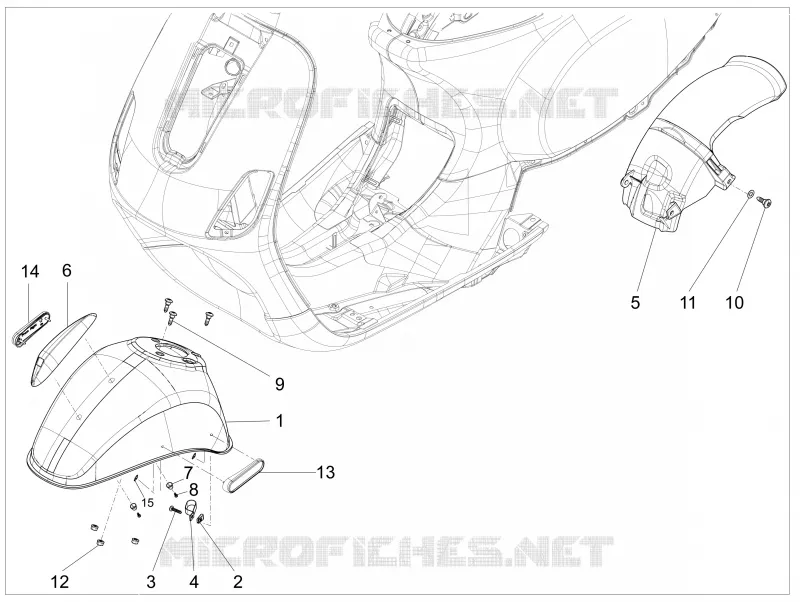 Logement roue - Garde boue VESPA VESPA-SCOOTER 150 LXV 2016  LXV 4T 3V E3
