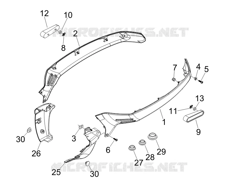 Couvertures laterales - Spoiler VESPA VESPA-SCOOTER 50 LXV 2007  LXV 2T