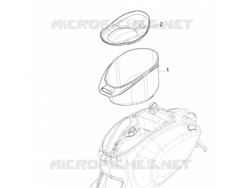 Logement casque - Dessous de selle VESPA VESPA-SCOOTER 150 PRIMAVERA 2015  4T 3V ie Primavera