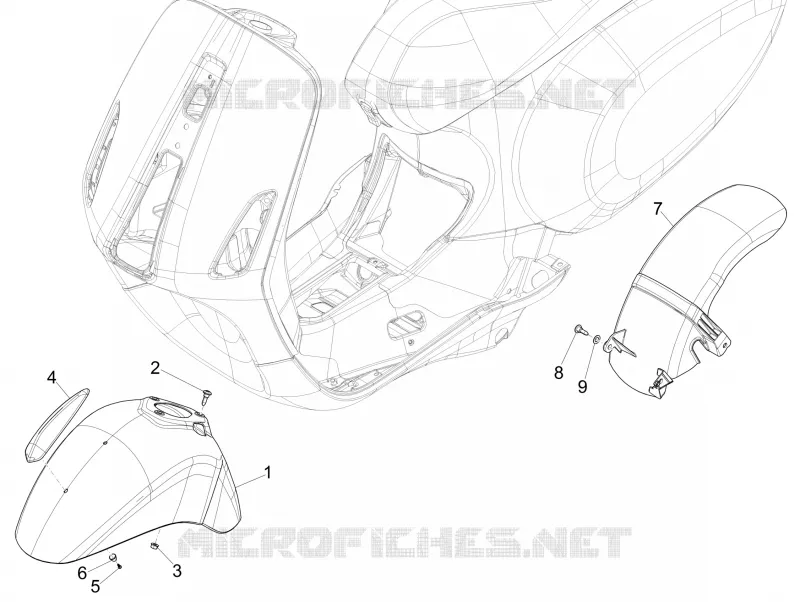 Logement roue - Garde boue VESPA VESPA-SCOOTER 150 PRIMAVERA 2013  4T 3V ie Primavera