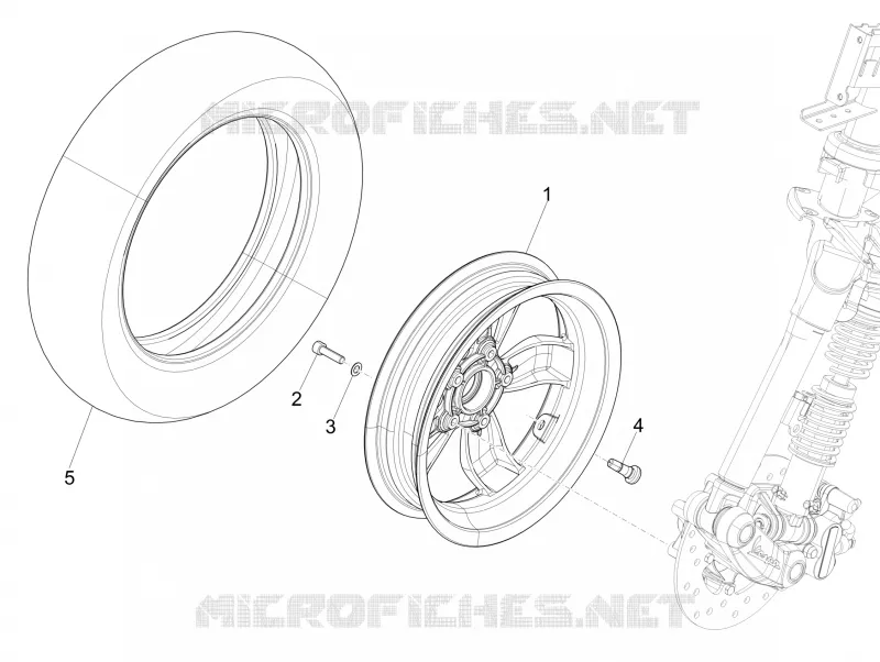 Roue avant VESPA VESPA-SCOOTER 150 PRIMAVERA 2015  4T 3V ie Primavera