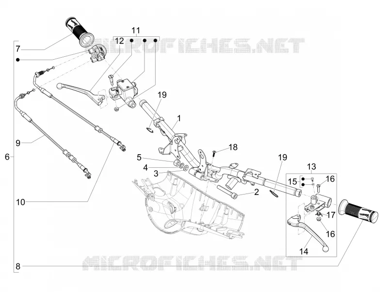 Guidon - Maître cylindre VESPA VESPA-SCOOTER 150 PRIMAVERA 2014  4T 3V ie Primavera
