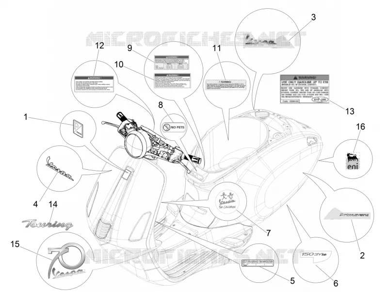 Monogrammes - Decorations VESPA VESPA-SCOOTER 150 PRIMAVERA 2016  4T 3V ie Primavera