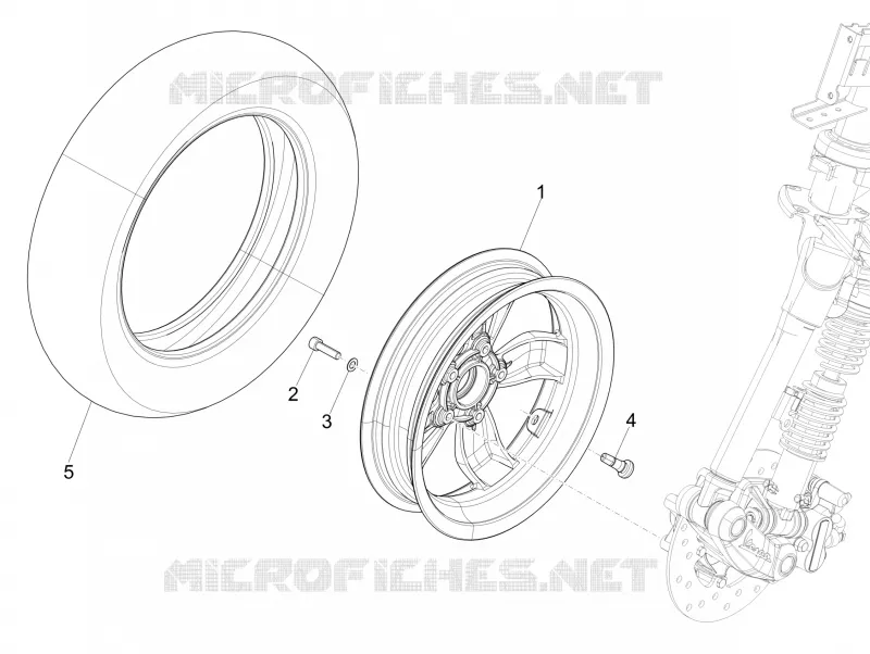 Roue avant VESPA VESPA-SCOOTER 150 PRIMAVERA 2014  4T 3V ie Primavera