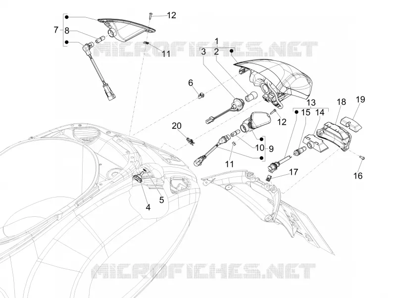 Eclairages arrière - Clignotants VESPA VESPA-SCOOTER 150 PRIMAVERA 2015  4T 3V ie Primavera