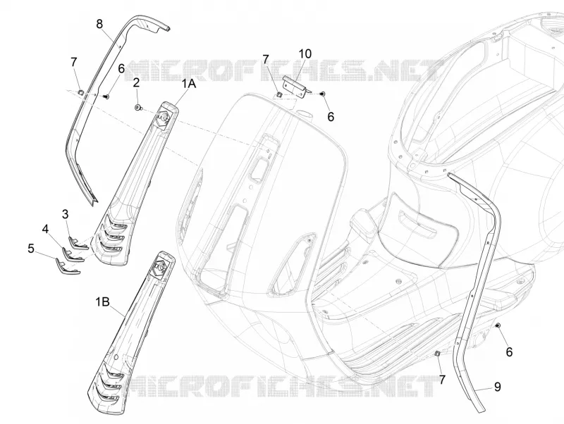 Tablier avant VESPA VESPA-SCOOTER 150 PRIMAVERA 2016  Primavera 4T 3V iGet E4 ABS
