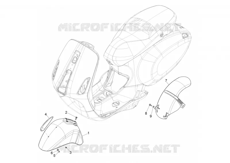 Logement roue - Garde boue VESPA VESPA-SCOOTER 50 PRIMAVERA 2015  Primavera 2T
