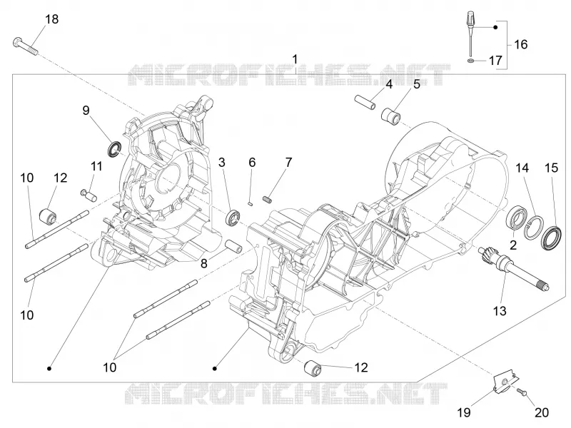 Carter moteur VESPA VESPA-SCOOTER 50 PRIMAVERA 2017  Primavera 4T-2V 25 km/h
