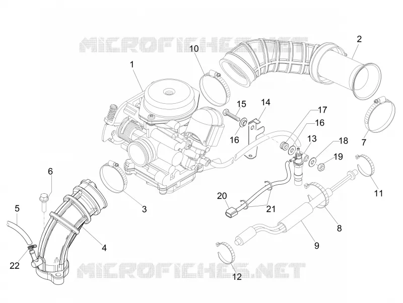 Carburateur complet - Raccord d admission VESPA VESPA-SCOOTER 50 PRIMAVERA 2015  Primavera 4T-4V