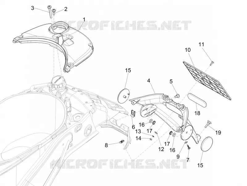 Couvercle arrière - Pare-boue VESPA VESPA-SCOOTER 50 PRIMAVERA 2017  Primavera 4T-4V