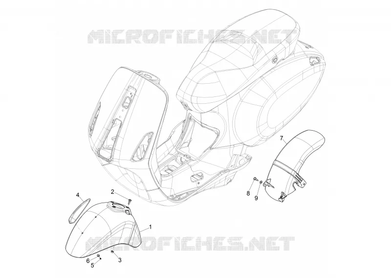 Logement roue - Garde boue VESPA VESPA-SCOOTER 50 PRIMAVERA 2016  Primavera 4T-4V
