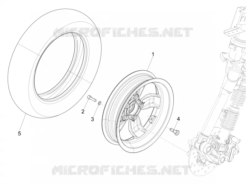 Roue AV nue VESPA VESPA-SCOOTER 50 PRIMAVERA 2014  Primavera 4T-4V