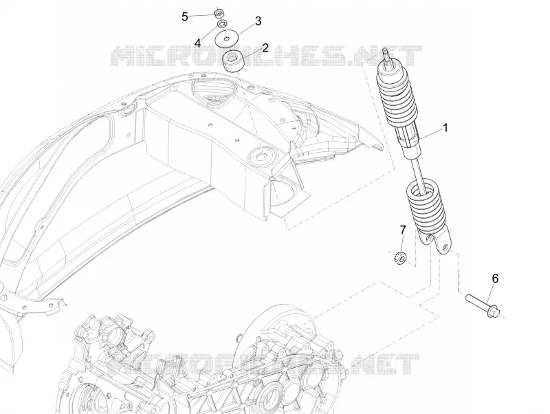 Suspension arrière - Amortisseur/s VESPA VESPA-SCOOTER 50 PRIMAVERA 2014  Primavera 4T-4V