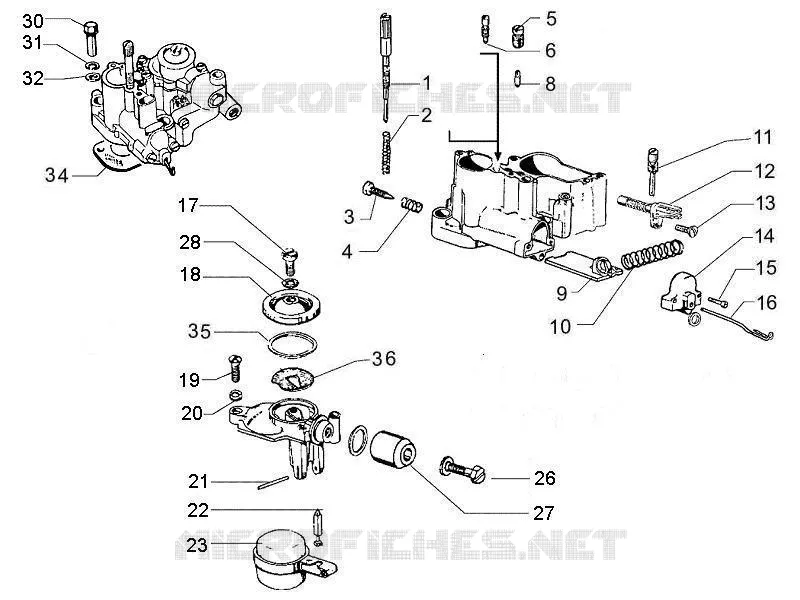 Composants de carburateur VESPA VESPA-SCOOTER 125 PX 2007  PX 30 Anni