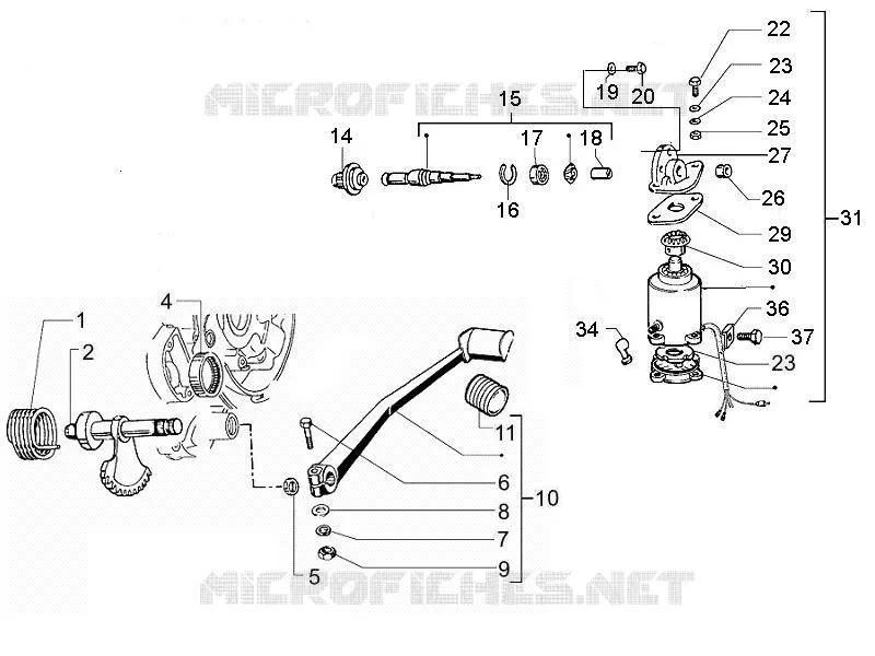Démarrage - Démarrage électrique VESPA VESPA-SCOOTER 125 PX 2008  PX 30 Anni