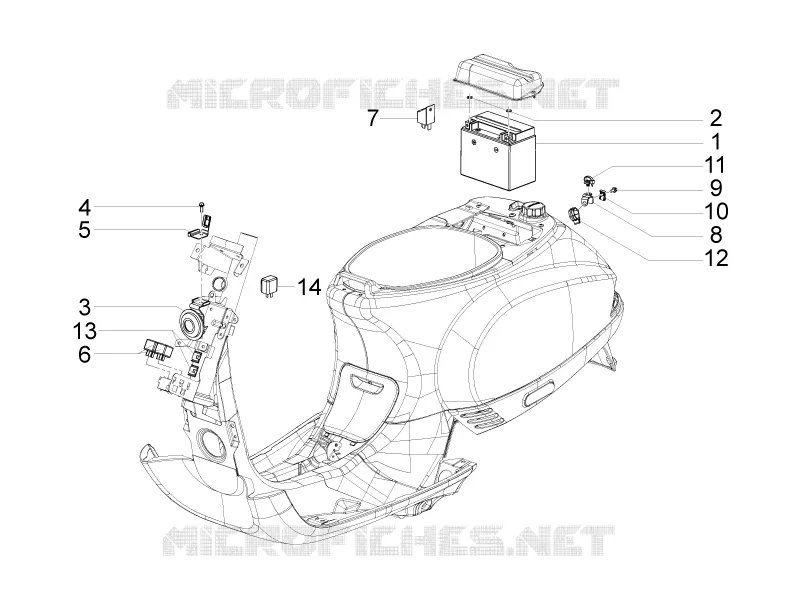 Relais - Batterie - Avertisseur sonore VESPA VESPA-SCOOTER 125 S 2011  S 4T 2V E3