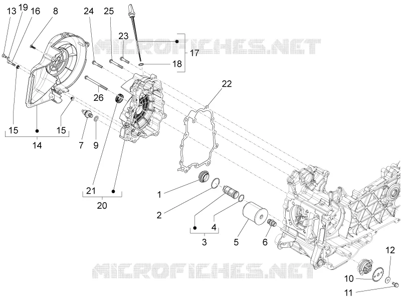 Couvercle volant magnetique - Filtre à huile VESPA VESPA-SCOOTER 125 S 2012  S 4T 3V E3 ie