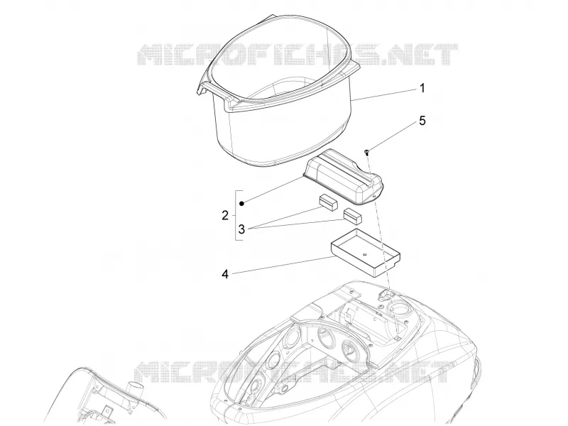 Logement casque - Dessous de selle VESPA VESPA-SCOOTER 125 S 2017  S 4T 3V E3 ie