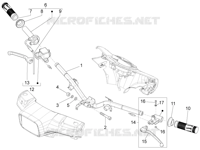 Guidon - Maître cylindre VESPA VESPA-SCOOTER 125 S 2013  S 4T 3V E3 ie