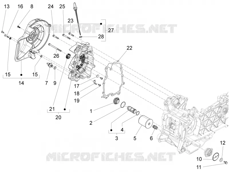 Couvercle volant magnetique - Filtre à huile VESPA VESPA-SCOOTER 125 S 2012  S 4T 3V ie
