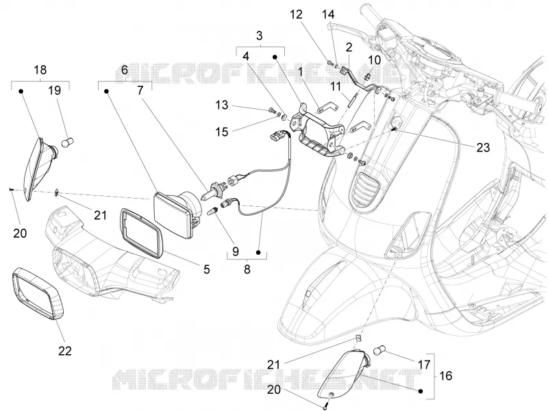 Eclairages avant - Clignotants VESPA VESPA-SCOOTER 125 S 2012  S 4T 3V ie