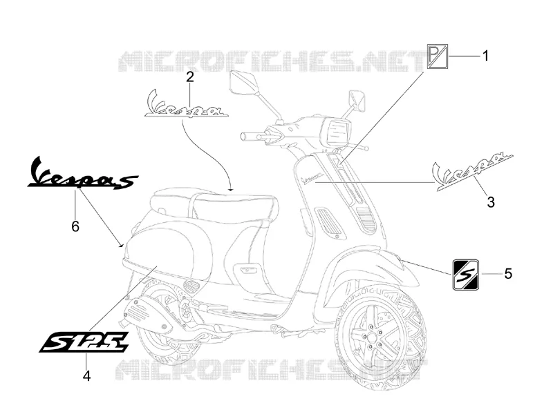 Monogrammes - Decorations VESPA VESPA-SCOOTER 125 S 2007  S 4T E3