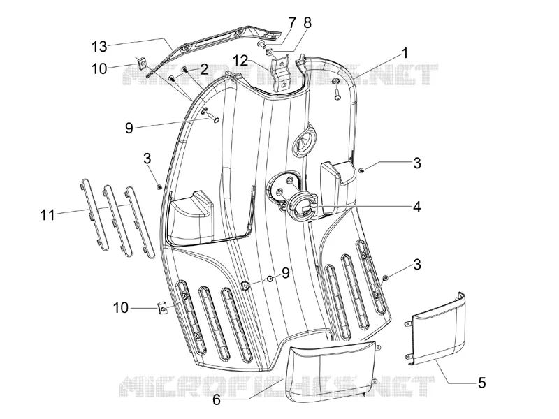 Coffre avant - Contre-tablier VESPA VESPA-SCOOTER 125 S 2008  S 4T E3