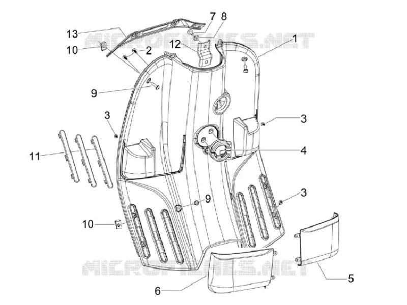 Coffre avant - Contre-tablier VESPA VESPA-SCOOTER 125 S 2012  S 4T ie E3