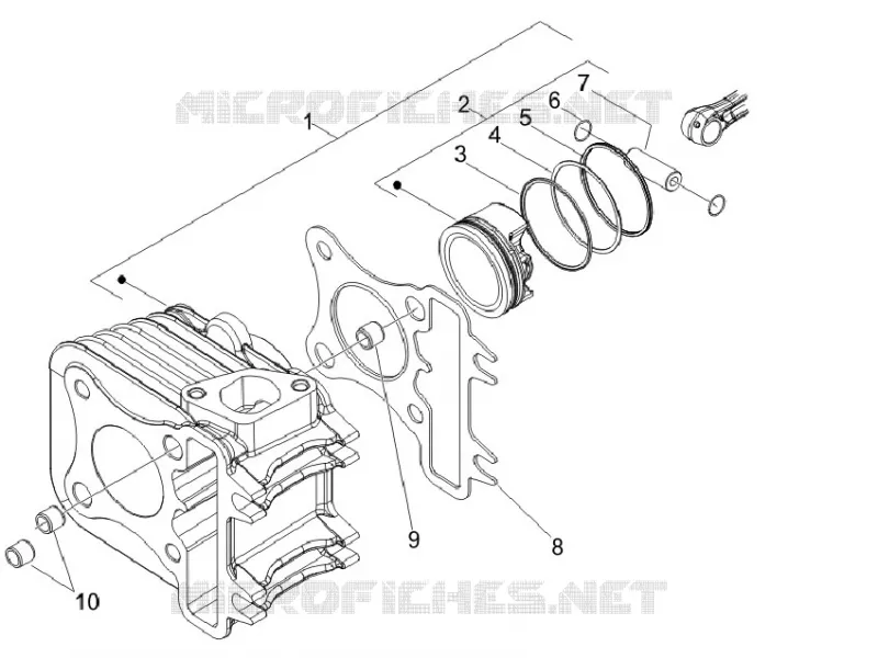 Groupe cylindre-piston-axe VESPA VESPA-SCOOTER 125 S 2011  S 4T ie E3