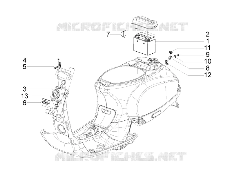 Relais - Batterie - Avertisseur sonore VESPA VESPA-SCOOTER 125 S 2012  S 4T ie E3