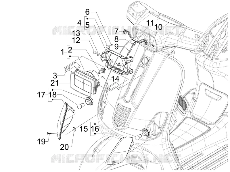 Eclairages avant - Clignotants VESPA VESPA-SCOOTER 125 S 2009  S 4T ie E3 College