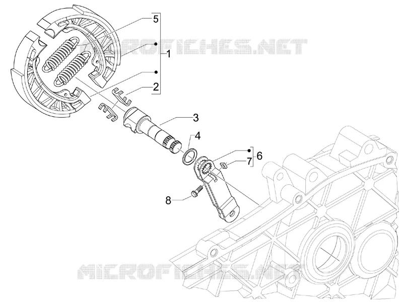 Frein posterieur - Mâchoire VESPA VESPA-SCOOTER 125 S 2009  S 4T ie E3 College