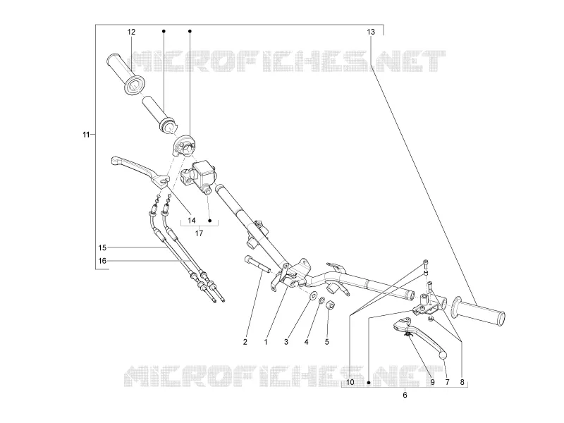 Guidon - Maître cylindre VESPA VESPA-SCOOTER 125 S 2011  S 4T ie E3 College
