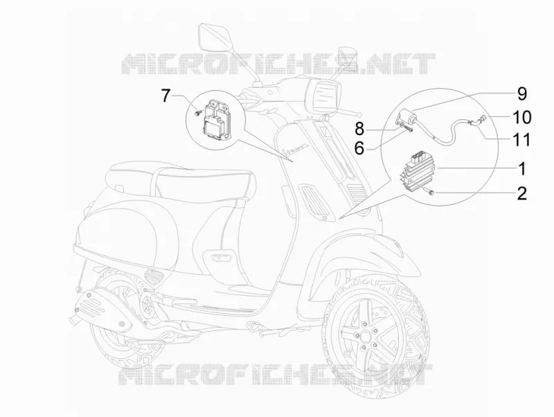 Régulateurs de tension - Centrales electroniques - Bobine H.T. VESPA VESPA-SCOOTER 125 S 2009  S 4T ie E3 College