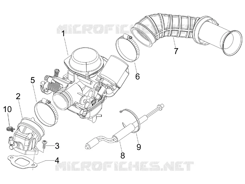 Carburateur complet - Raccord d'admission VESPA VESPA-SCOOTER 150 S 2009  S 4T