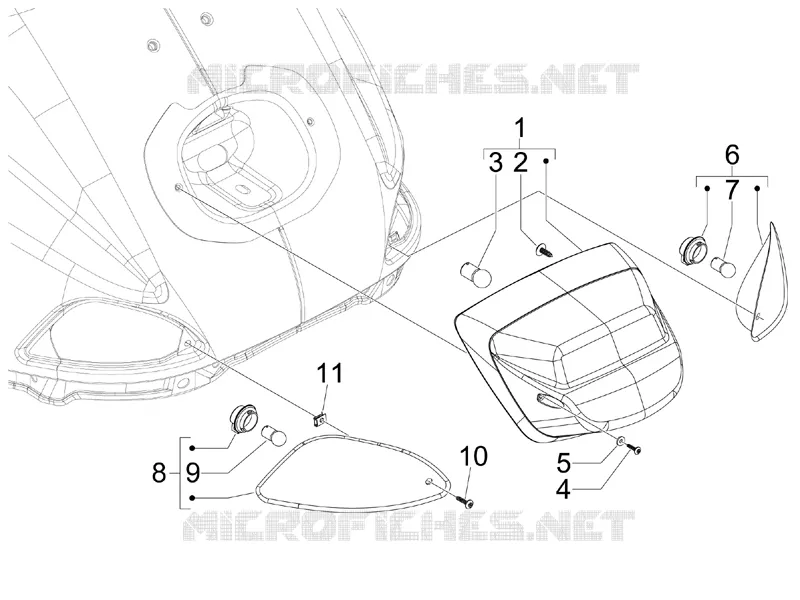 Eclairages arrière - Clignotants VESPA VESPA-SCOOTER 150 S 2009  S 4T