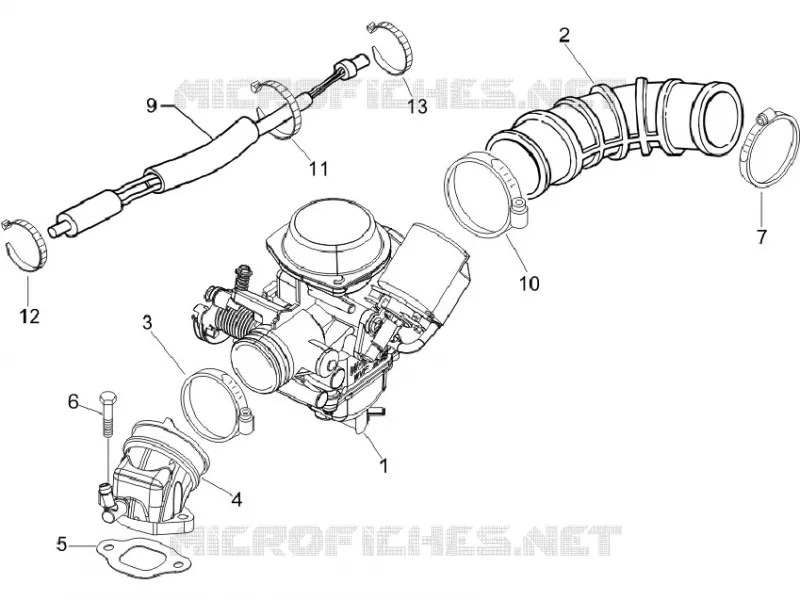 Carburateur complet - Raccord d'admission VESPA VESPA-SCOOTER 150 S 2009  S 4T