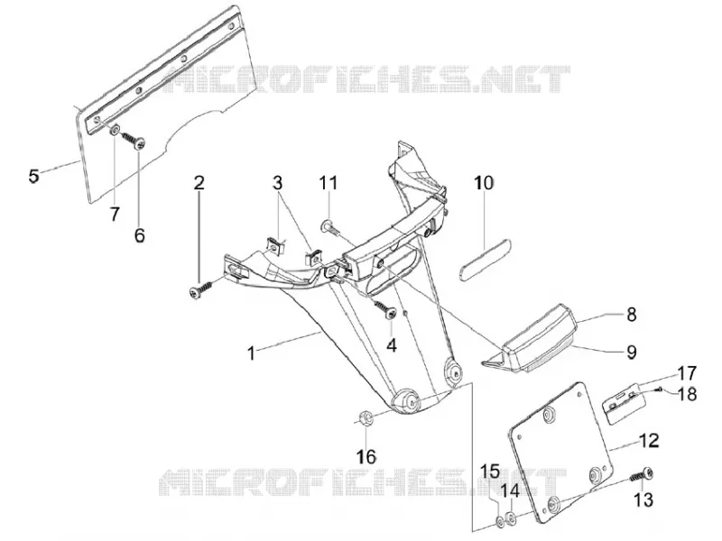 Couvercle arrière - Pare-boue VESPA VESPA-SCOOTER 150 S 2009  S 4T