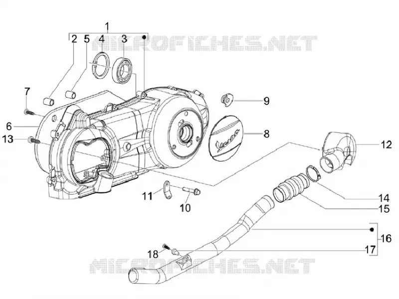 Couvercle carter - Refoidissement carter VESPA VESPA-SCOOTER 150 S 2010  S 4T