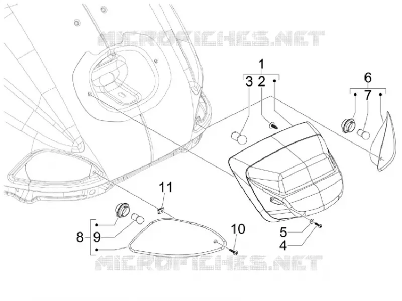 Eclairages arrière - Clignotants VESPA VESPA-SCOOTER 150 S 2010  S 4T