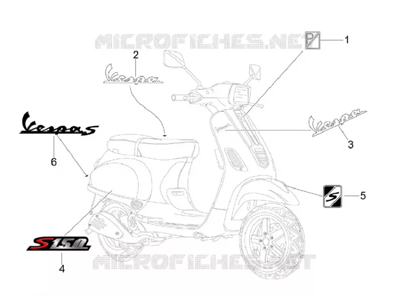 Monogrammes - Decorations VESPA VESPA-SCOOTER 150 S 2009  S 4T