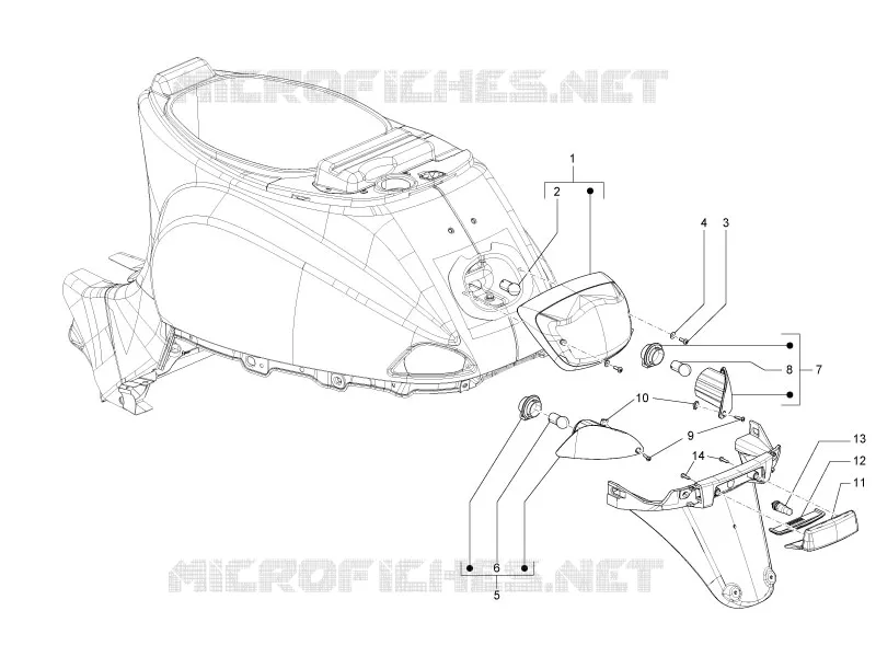 Eclairages arrière - Clignotants VESPA VESPA-SCOOTER 150 S 2011  S 4T 2V E3