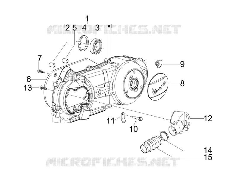 Couvercle carter - Refoidissement carter VESPA VESPA-SCOOTER 150 S 2009  S 4T 2V ie E3 College